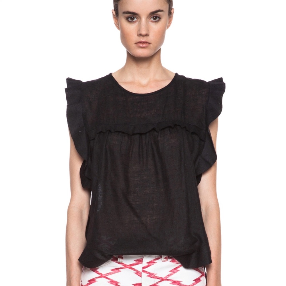 Isabel marant Etoile Sonia ruffled silk gauze top